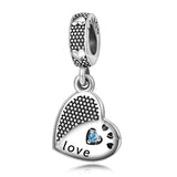 Heart Crystal Love Bracelet Beads Cheap Luxury Silver Beads Design
