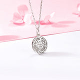 S925 Sterling Silver Rose Pendant Necklace Wholesale Korean Jewelry