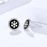 S925 sterling silver jewelry Korean fashion accessories with zircon earrings female autumn and winter wild snowflake earrings Christmas gifts