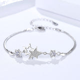 S925 Sterling Silver Double Star Bracelet Korean Dongdaemun Jewelry Wholesale