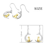 Cat Stand On the Moon Drop Earrings Design Jewelry New Arrival