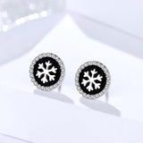 S925 sterling silver jewelry Korean fashion accessories with zircon earrings female autumn and winter wild snowflake earrings Christmas gifts