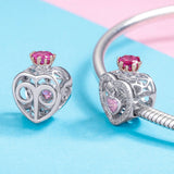 S925 Sterling Silver White Gold Plated & Rose Gold Plated Zircon  Queen Charms