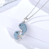 S925 Sterling Silver Necklace Fish With You Dependent Same Dolphin Pendant Kiss Fish Necklace