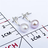 wedding engagement rhodium plated pearl mounting earrings for gift