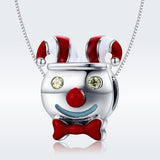 S925 Sterling Silver Oxidized Epoxy Zircon Circus Clown Charms