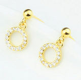 S925 Sterling Silver Micro-Set Round Earrings Female Personality Plated Diamond Star Stud Earrings