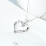 Fashion Heart Shaped Necklace 925 Sterling Silver Cubic Zirconia Jewelry Birthday Gift For Girlfriend
