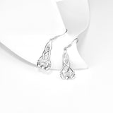 Silver Wire Hook Irish Celtic Heart Claddagh Earrings High Quality Earrings