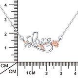 Fashion CZ Necklace Love Engraved Heart Silver Jewelry