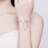 S925 sterling silver zirconia heart key bracelet