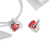 925 Sterling Silver Exquisite Heart Beads Charm For Bracelet  Fashion Jewelry For Women