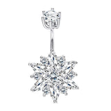 925 Sterling Silver Snowflake Ladies Belly Button Ring Belly Button Belly Button Jewelry
