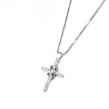 Religious White Cubic Zirconia Necklace Factory 925 Sterling Silver Necklace