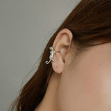 925 Ear Cuff Earrings for Women Cat on Ear Jewelry Unique Design 925 Sterling Silver Jewelry