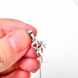 Two Persons Heart Shaped Necklace Wholesale 925 Sterling Silver Necklace