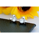 S925 sterling silver earrings Mickey Mouse sterling silver earrings single diamond bow earrings European and American creative jewelry