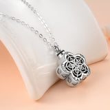 Flower Urn Pendant Necklace Hollow Design Wholesale Silver Necklace