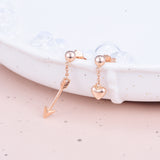 18K Gold European And American Fashion Creative Earrings Irregular Arrow  Loving Heart Earrings