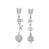 S925 Sterling Silver LOVE Alphabet Drop Earrings Wholesale