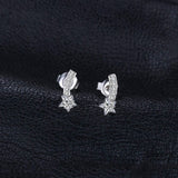 S925 Sterling Silver Korean Version Of The Micro-Inlaid Pop Earrings Jewelry Cross-Border Exclusive