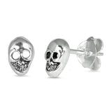 Silver Skull Stud Earrings