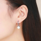 Elegant 925 Sterling Silver Luminous Gentle Love Flower Freshwater Pearl Drop Earrings Female Women Pearl Jewelry
