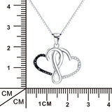 Cubic Zirconia Infinity Heart Silver Pendant Necklace