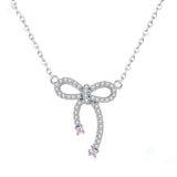 Bowknot Shape Clear Cubic Zircon Women Necklaces