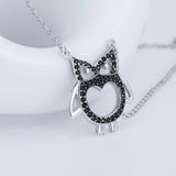 Animal Jewelry Owl Shape Black Gemstone For Wholesale 925 Sterling Silver