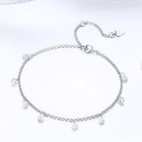S925 sterling silver white gold plated zircon simple wizard bracelet