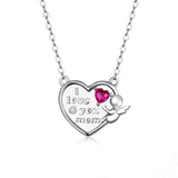Angel with Heart Shape Chain Necklace