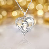 S925 Sterling Silver Love Mother's Love Micro-Inlay Necklace Female Mother's Day Gift Cross-Border Exclusive