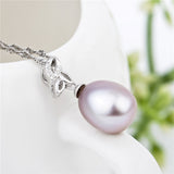 Cheap Wholesale Leaves Shape Pendant Silver Pearl Mounting