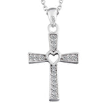 Cross Hollow Heart Zirconia Cross Necklace Design Wholesale Chain Jewelry