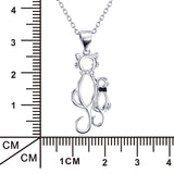 Lovely Cat Pendant Necklace Fashion Charms 925 Sterling Silver