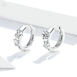 925 Sterling Silver Cute Paw Print Stud Earrings Precious Jewelry For Women