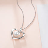 Shell Pearl Bead Necklace Heart Shaped Polished Fashion Necklace
