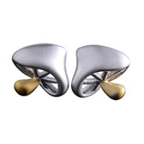 Mushroom earrings plant shape sterling silver earrings