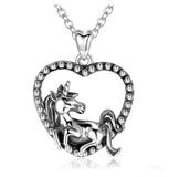 black horse Pendant unicorn Necklace 