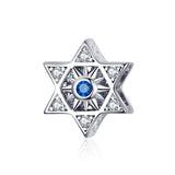 silver white gold-plated zircon shining star charms