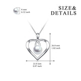 Shell Pearl Bead Necklace Heart Shaped Polished Fashion Necklace