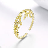 S925 sterling silver joy note ring yellow gold plated ring