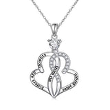 Silver Double Love Heart Pendant Necklace