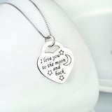I Love You ToThe Moon And  Back Necklace Customed 925 Sterling Silver Necklace For Girlfriend
