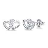 Heart Earrings Gold Plated Sterling Silver Cubic Zirconia Love Heart Stud Earrings Cute Trendy Jewelry Gifts For Women
