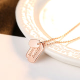 silver good luck Messages  rose gold plated pendant necklace