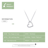 925 Sterling Silver Romantic Heart Shape Chain Pendant Necklace Precious Jewelry For Women