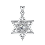 Six-pointed star S925 sterling silver Geometric pendant David's star cz jewelry