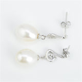 Vintage Pearl Earring Mounting Drop Silver Earrings